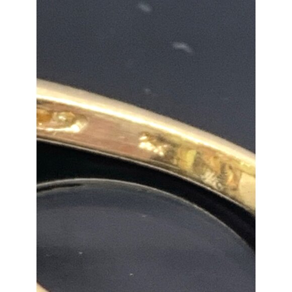 Green Gemstone Diamond Floral Cocktail Ring 14k Yellow Gold Womens Estate Size 7 - Picture 10 of 15